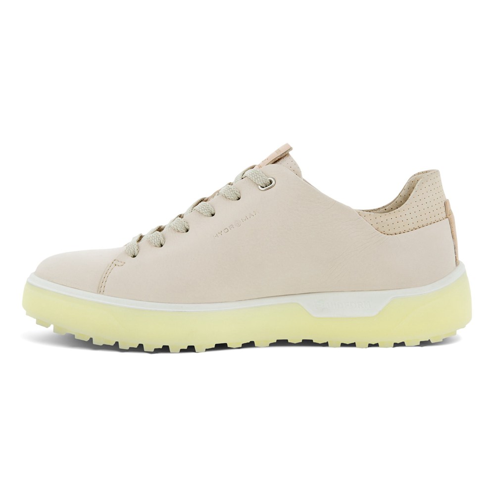 Womens Golf Shoes - ECCO Tray Laced - Beige - 9082MWEDS